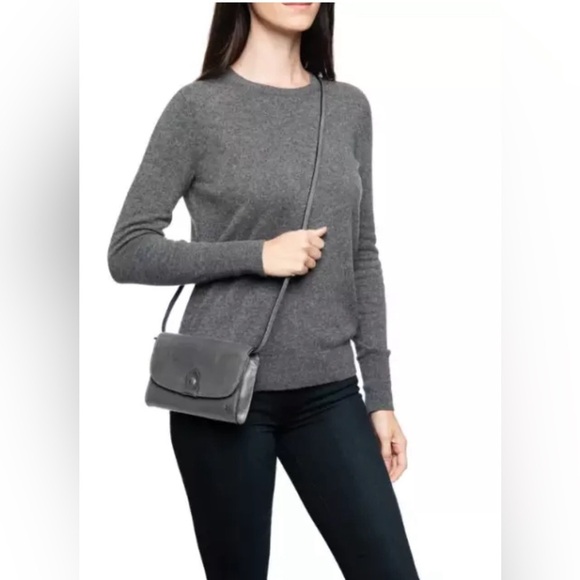 Handbags - NWOT Frye Melissa gray Distressed Leather Flap Crossbody Wallet